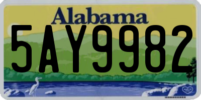 AL license plate 5AY9982