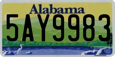 AL license plate 5AY9983