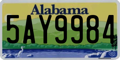 AL license plate 5AY9984