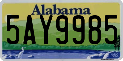 AL license plate 5AY9985