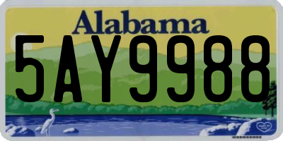 AL license plate 5AY9988