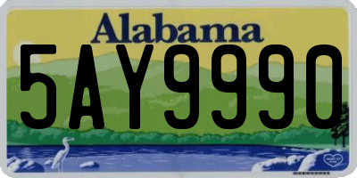 AL license plate 5AY9990