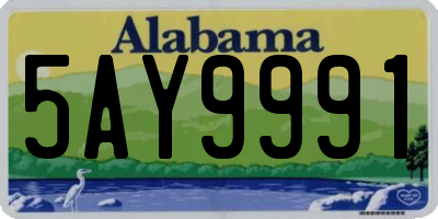 AL license plate 5AY9991