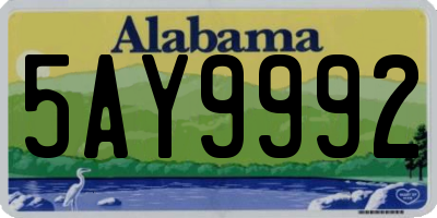 AL license plate 5AY9992