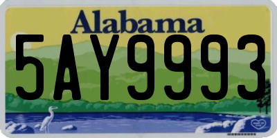 AL license plate 5AY9993