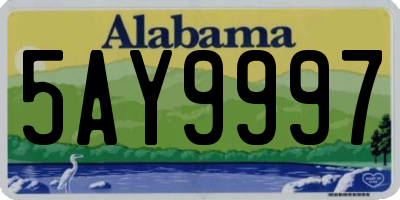 AL license plate 5AY9997