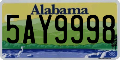 AL license plate 5AY9998