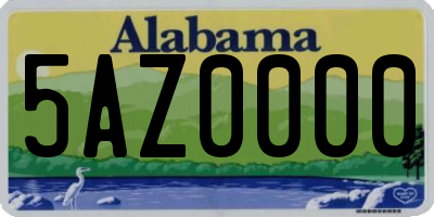 AL license plate 5AZ0000