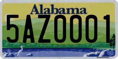AL license plate 5AZ0001