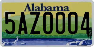 AL license plate 5AZ0004