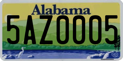 AL license plate 5AZ0005