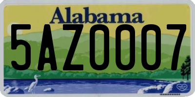 AL license plate 5AZ0007