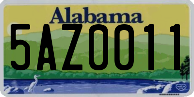 AL license plate 5AZ0011