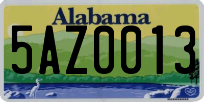 AL license plate 5AZ0013