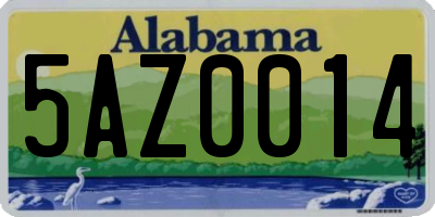 AL license plate 5AZ0014