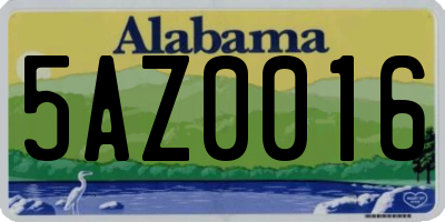 AL license plate 5AZ0016