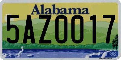 AL license plate 5AZ0017