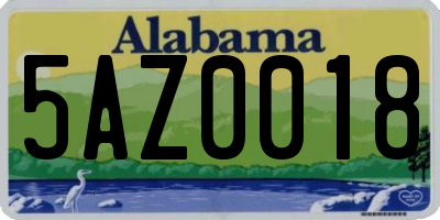 AL license plate 5AZ0018