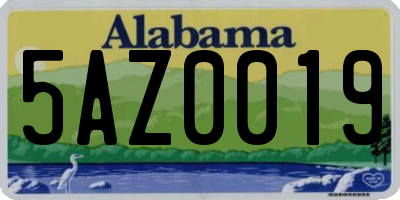 AL license plate 5AZ0019