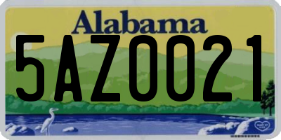 AL license plate 5AZ0021
