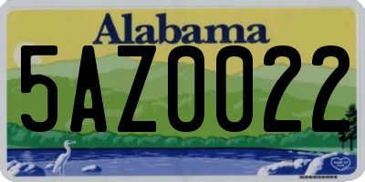 AL license plate 5AZ0022