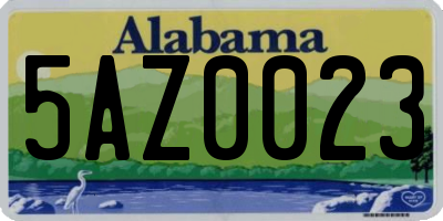 AL license plate 5AZ0023