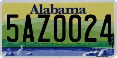 AL license plate 5AZ0024