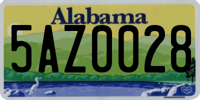 AL license plate 5AZ0028