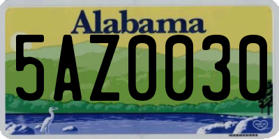 AL license plate 5AZ0030