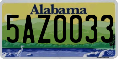 AL license plate 5AZ0033