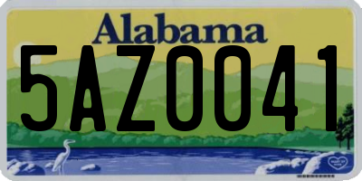 AL license plate 5AZ0041