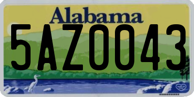 AL license plate 5AZ0043