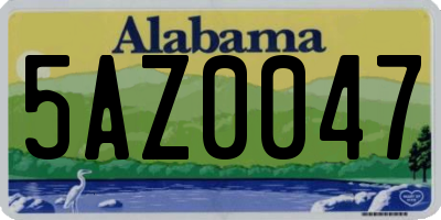 AL license plate 5AZ0047
