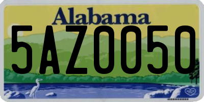 AL license plate 5AZ0050