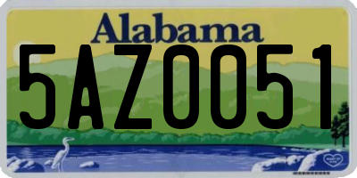 AL license plate 5AZ0051