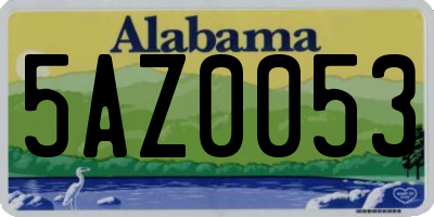 AL license plate 5AZ0053