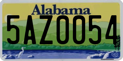 AL license plate 5AZ0054