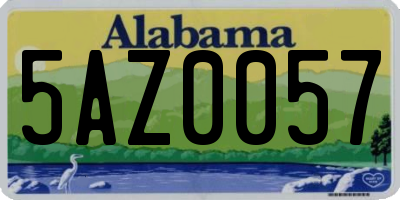 AL license plate 5AZ0057