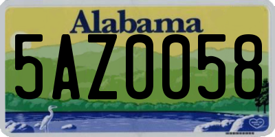 AL license plate 5AZ0058