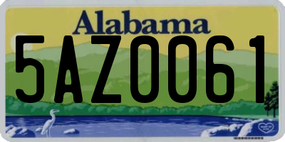 AL license plate 5AZ0061