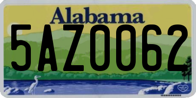 AL license plate 5AZ0062
