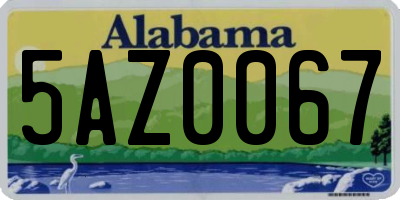 AL license plate 5AZ0067