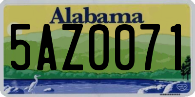 AL license plate 5AZ0071