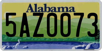 AL license plate 5AZ0073