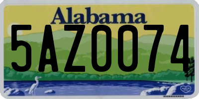 AL license plate 5AZ0074