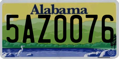 AL license plate 5AZ0076