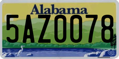 AL license plate 5AZ0078