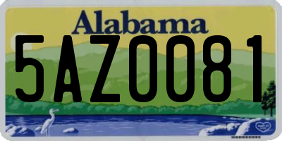 AL license plate 5AZ0081