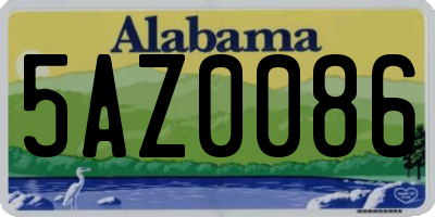 AL license plate 5AZ0086