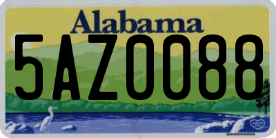AL license plate 5AZ0088